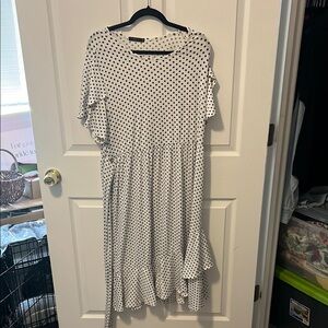 SHEIN Black and White Polka Dot Dress